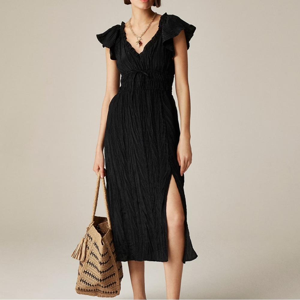 J.Crew Tall Palermo dress in viscose-blend crinkle